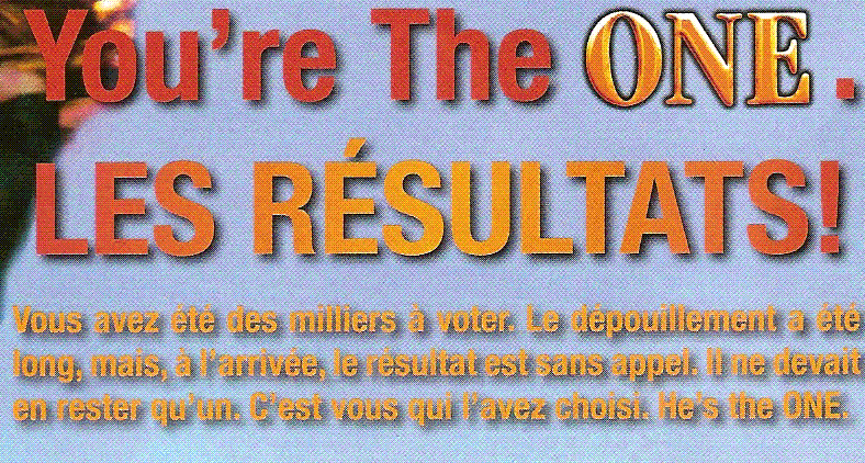 resulta du concour du magasine ONE
